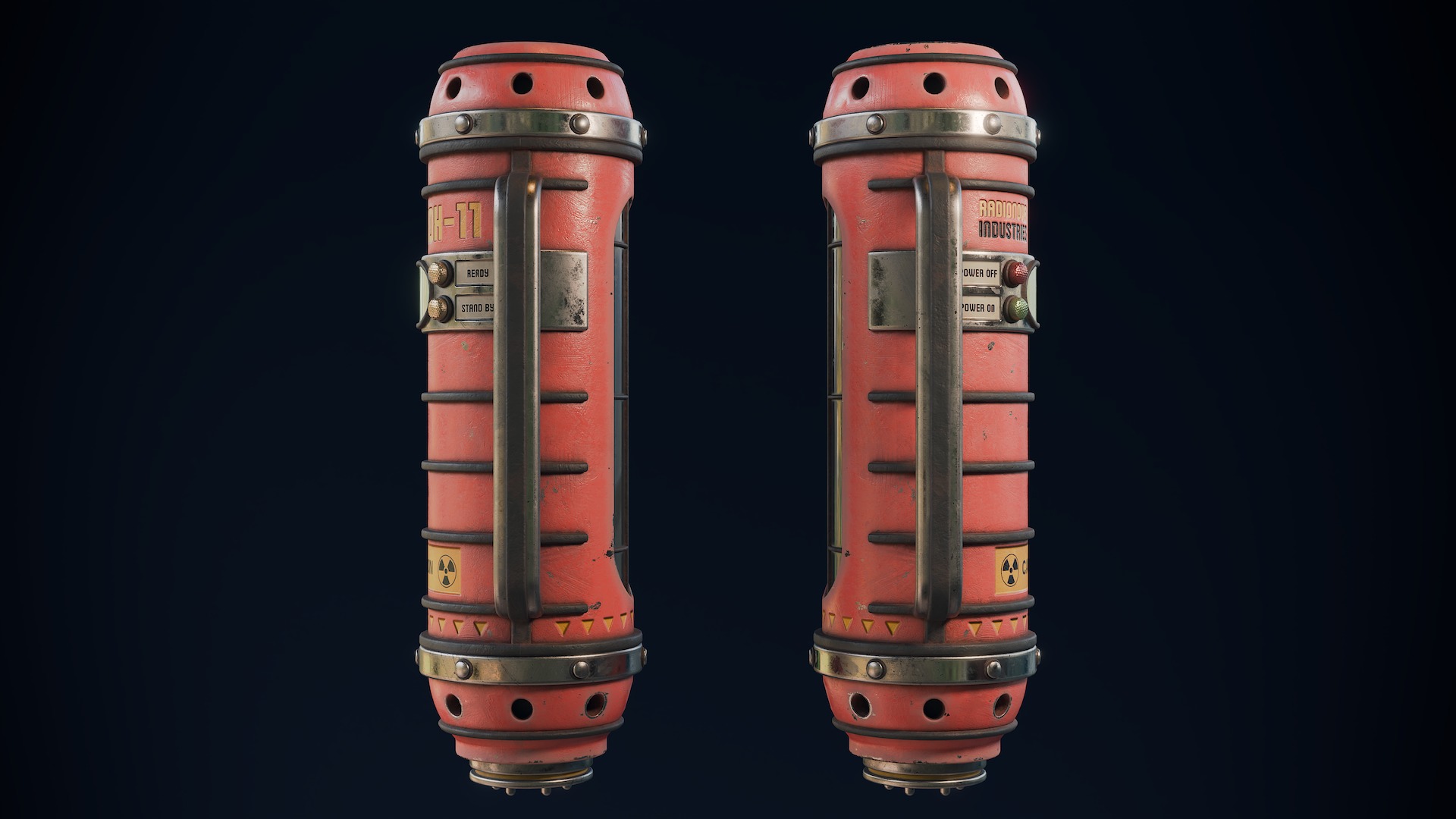 Radioactive Power Capsule Low-poly 3D model_6