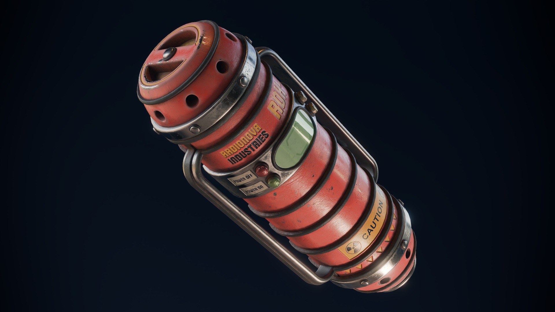 Radioactive Power Capsule Low-poly 3D model_2