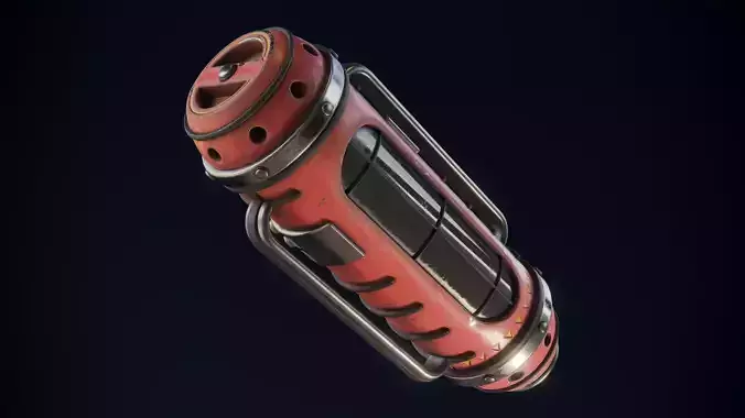 Radioactive Power Capsule Low-poly 3D model
