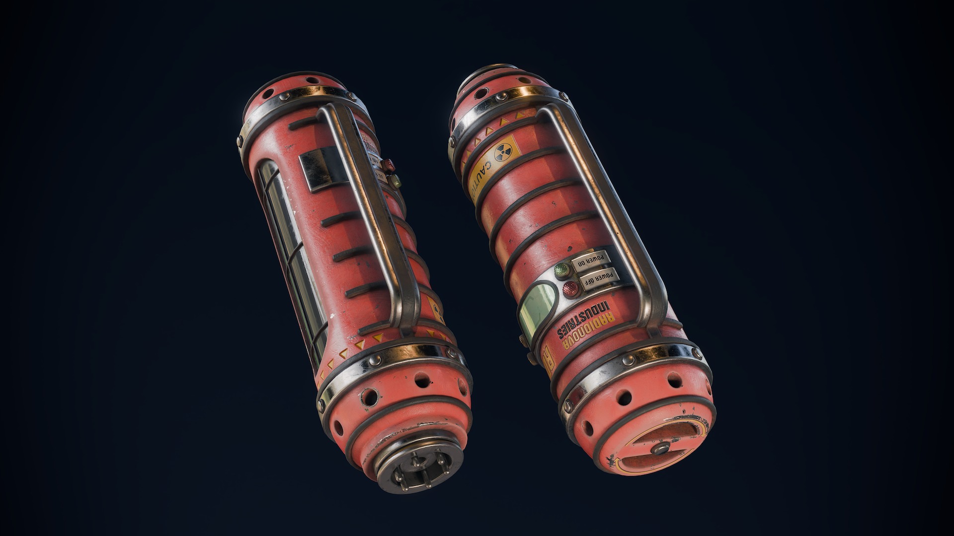 Radioactive Power Capsule Low-poly 3D model_7