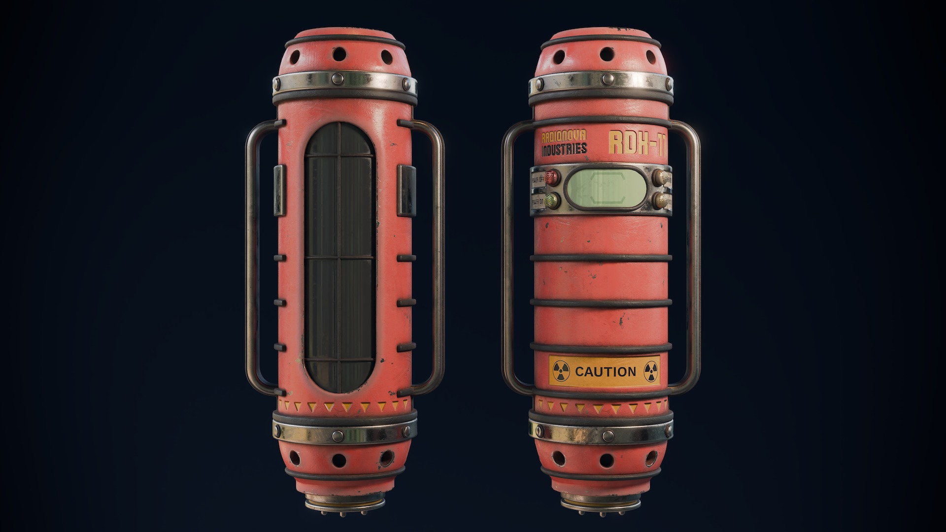 Radioactive Power Capsule Low-poly 3D model_5