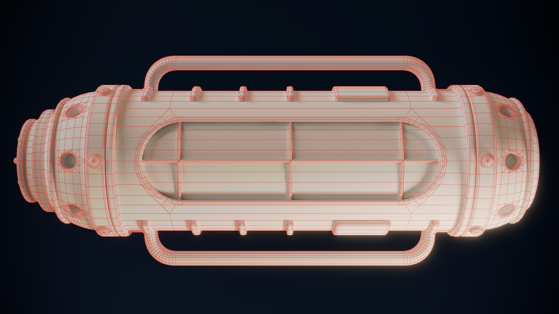 Radioactive Power Capsule Low-poly 3D model_8