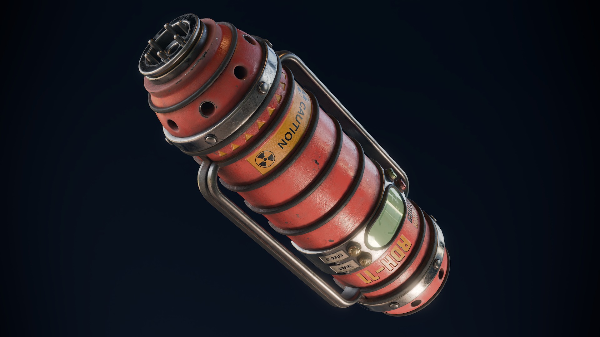 Radioactive Power Capsule Low-poly 3D model_4