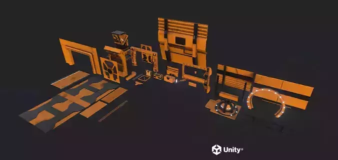 Scifi Environment Pack Low-poly 3D model