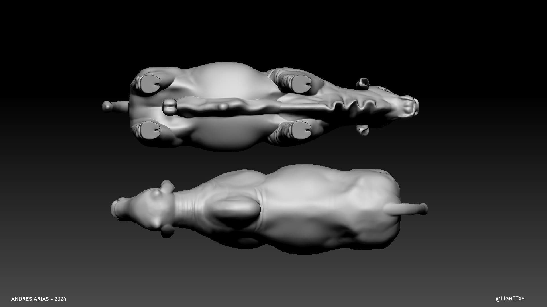 Bull - Highpoly Sculpture 3D model 3D print model_2