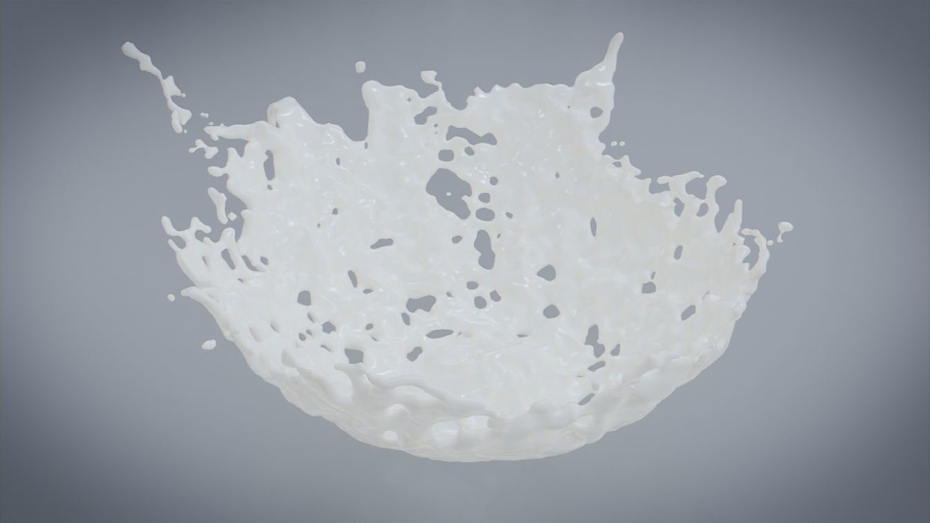 Cornflakes with Milk Low-poly 3D model_5