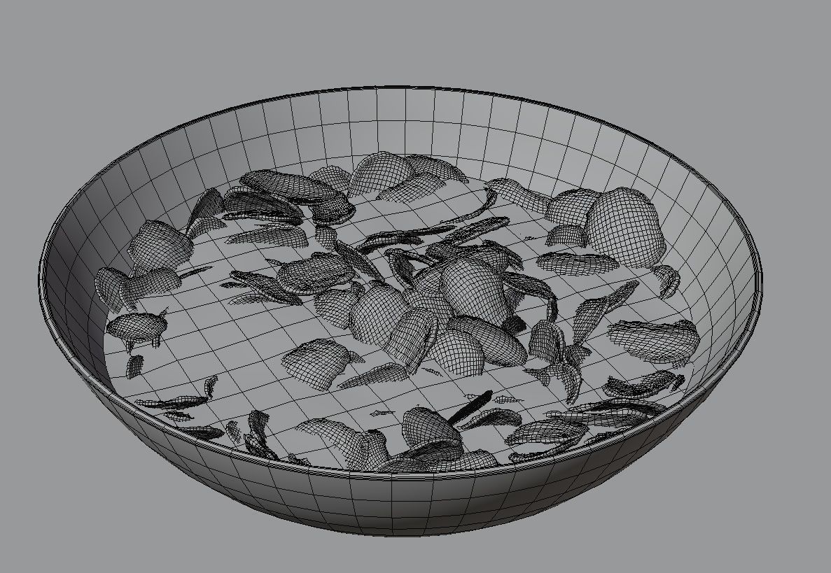 Cornflakes with Milk Low-poly 3D model_4