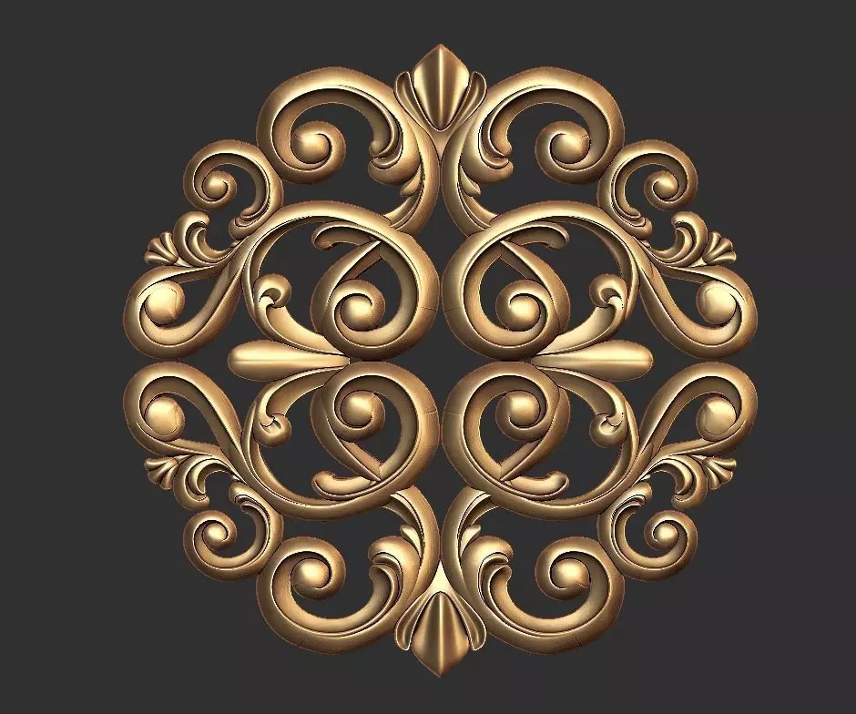 carved ornament furniture parts circle 3D print model