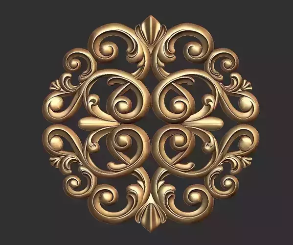 carved ornament furniture parts circle 3D print model