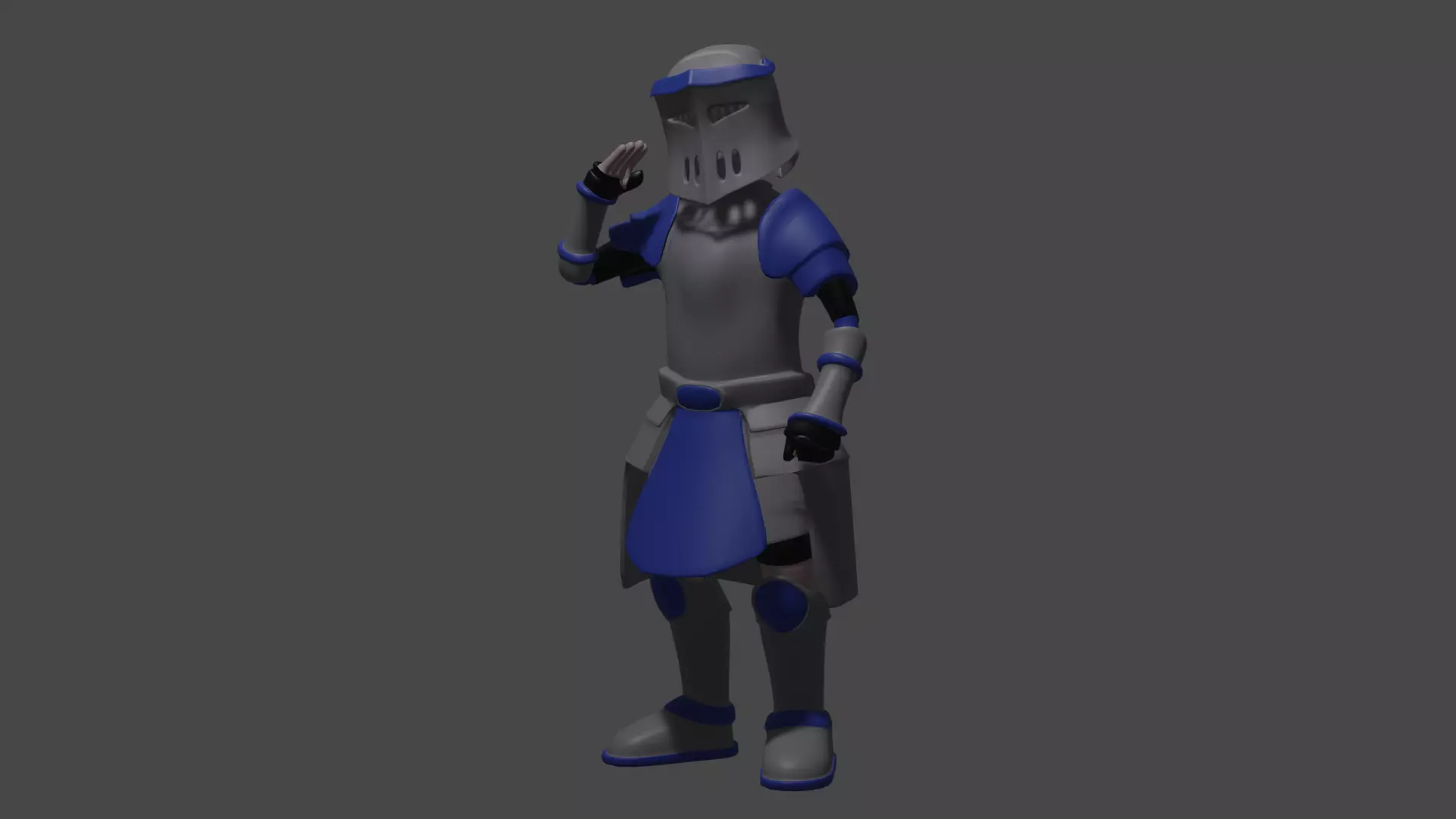 blue knight Low-poly 3D model_0