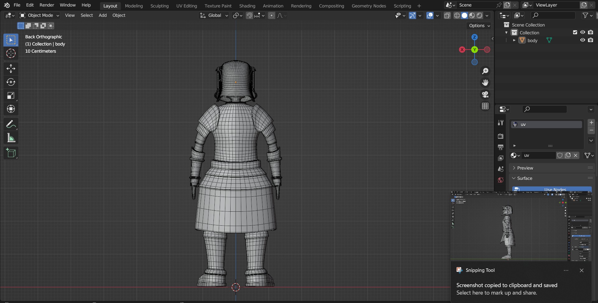 blue knight Low-poly 3D model_5