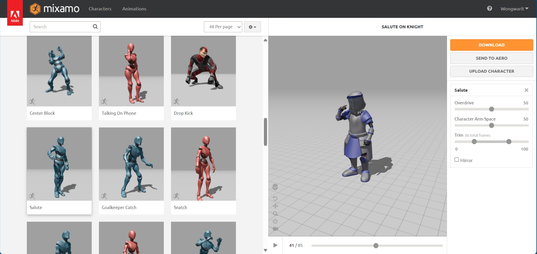 blue knight Low-poly 3D model_8