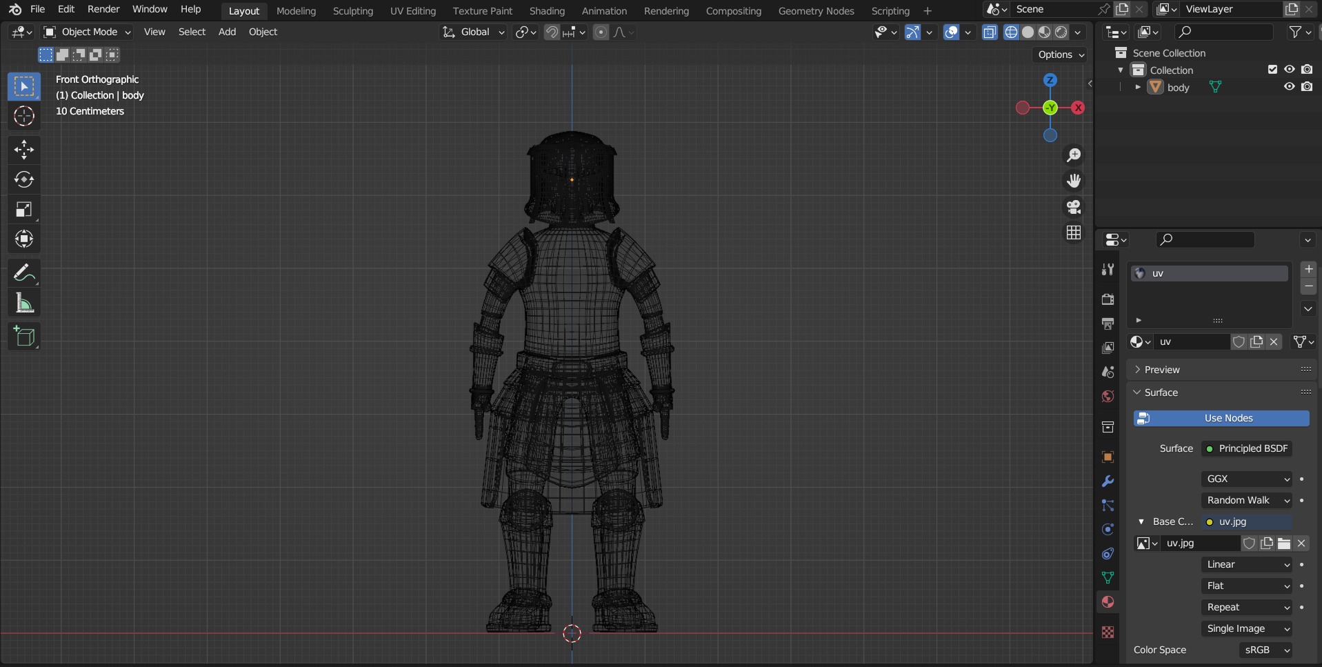blue knight Low-poly 3D model_2