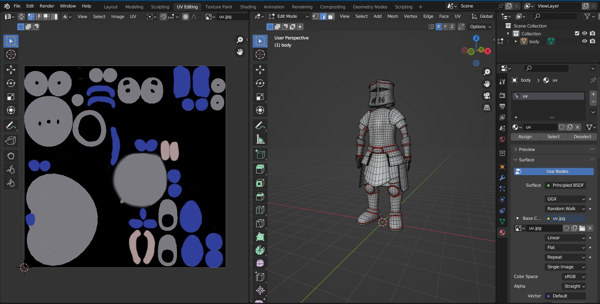 blue knight Low-poly 3D model_7