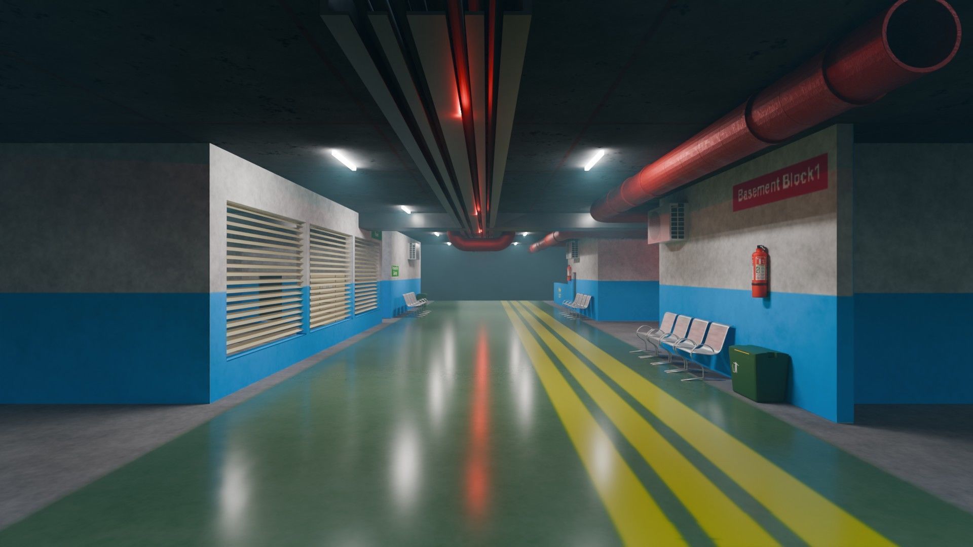 Basement Area - Game Ready - PBR Low-poly 3D model_1