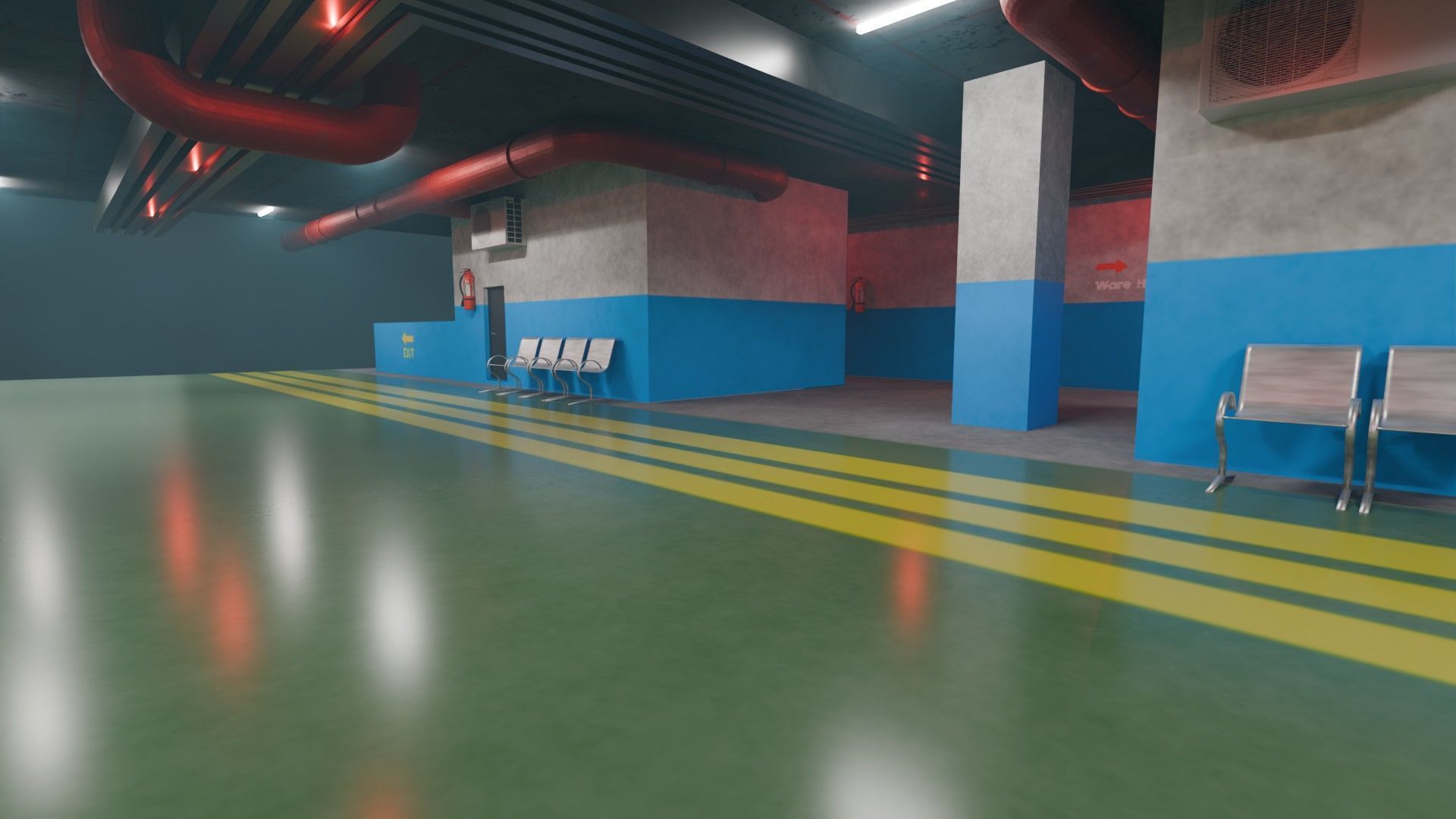 Basement Area - Game Ready - PBR Low-poly 3D model_3