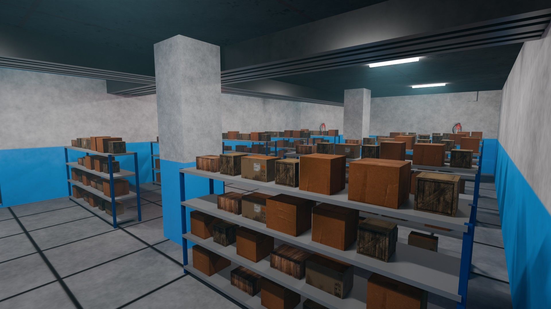 Basement Area - Game Ready - PBR Low-poly 3D model_9