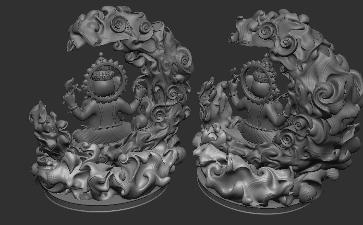 GANESHA sit on the moon 3D print model_5