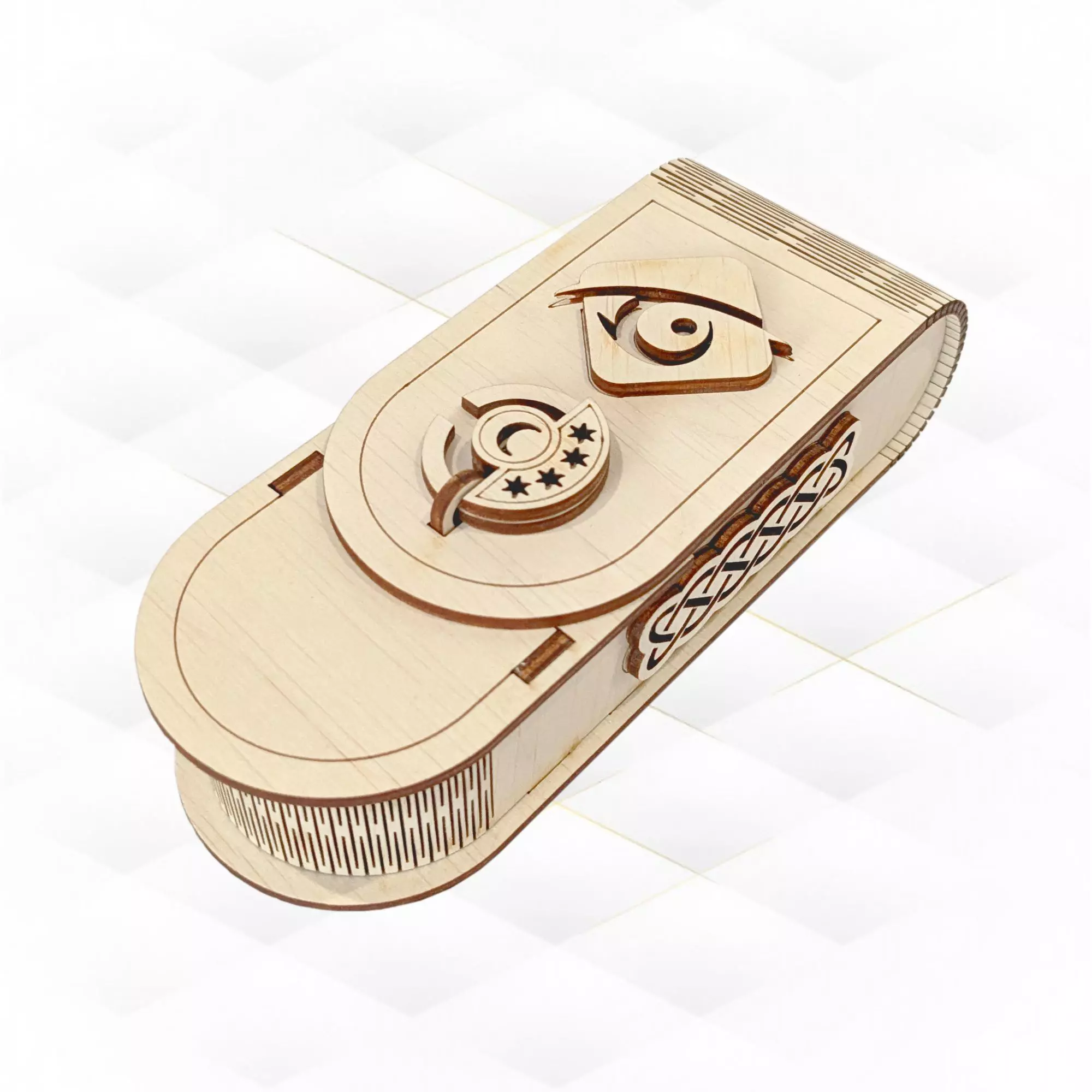 Gift box case for glasses laser cutting svg dxf design 3D print model_0