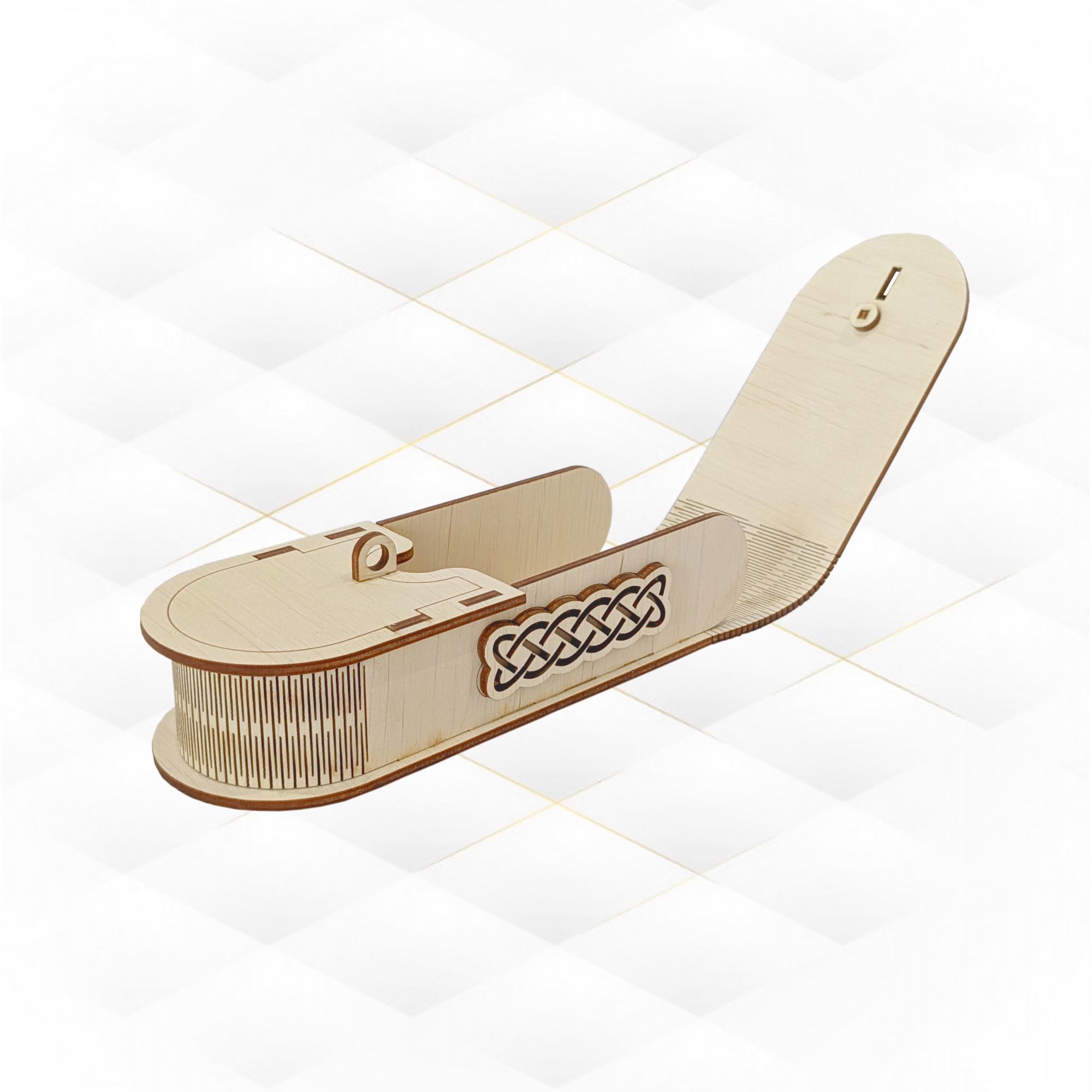 Gift box case for glasses laser cutting svg dxf design 3D print model_2