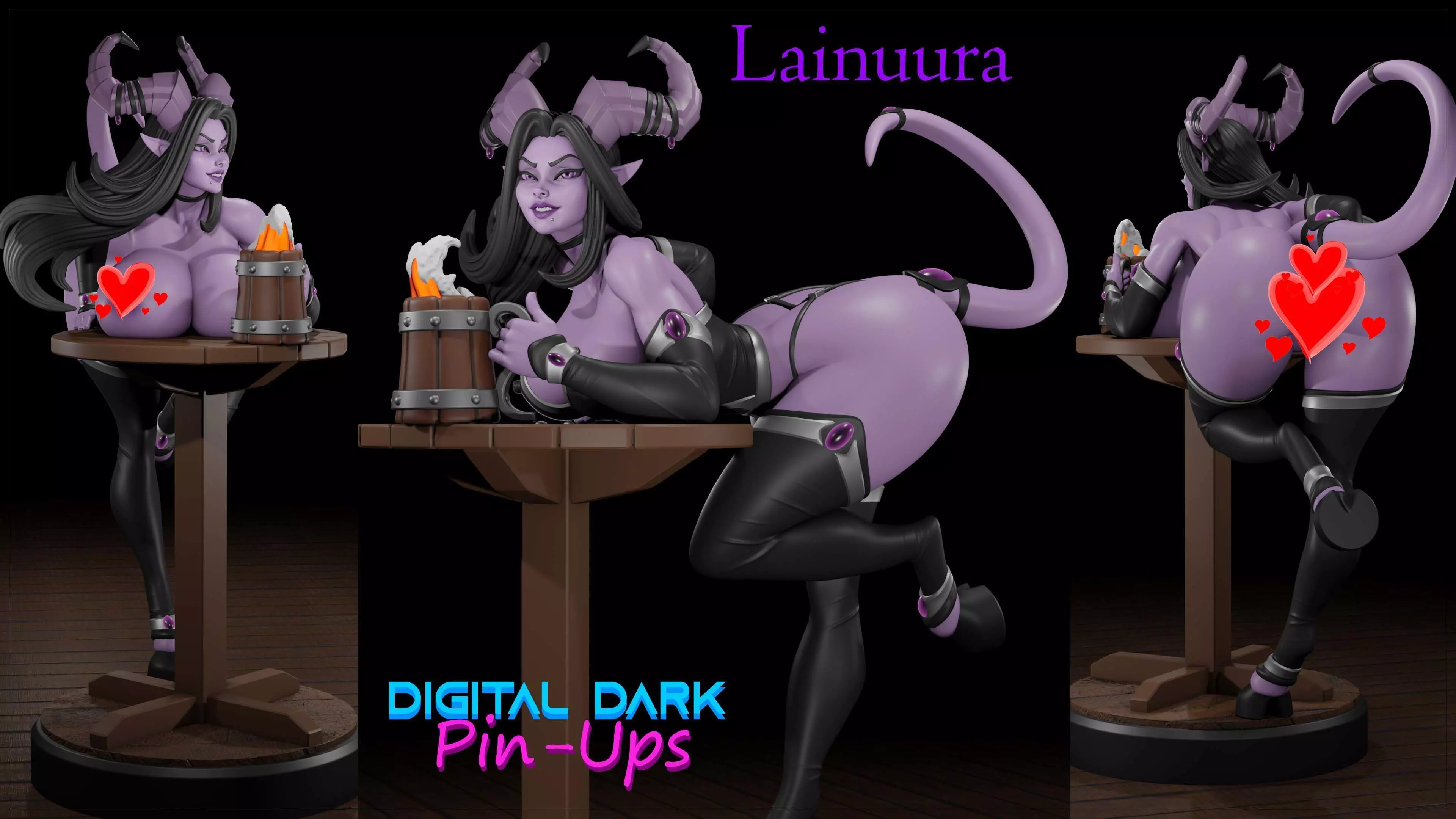 Lainuura with NSFW version and Miniatures 3D print model_0