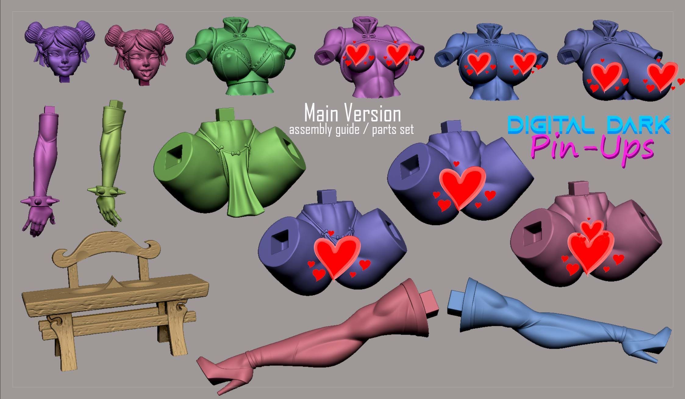 Chun Li with NSFW version and Miniatures 3D print model_15