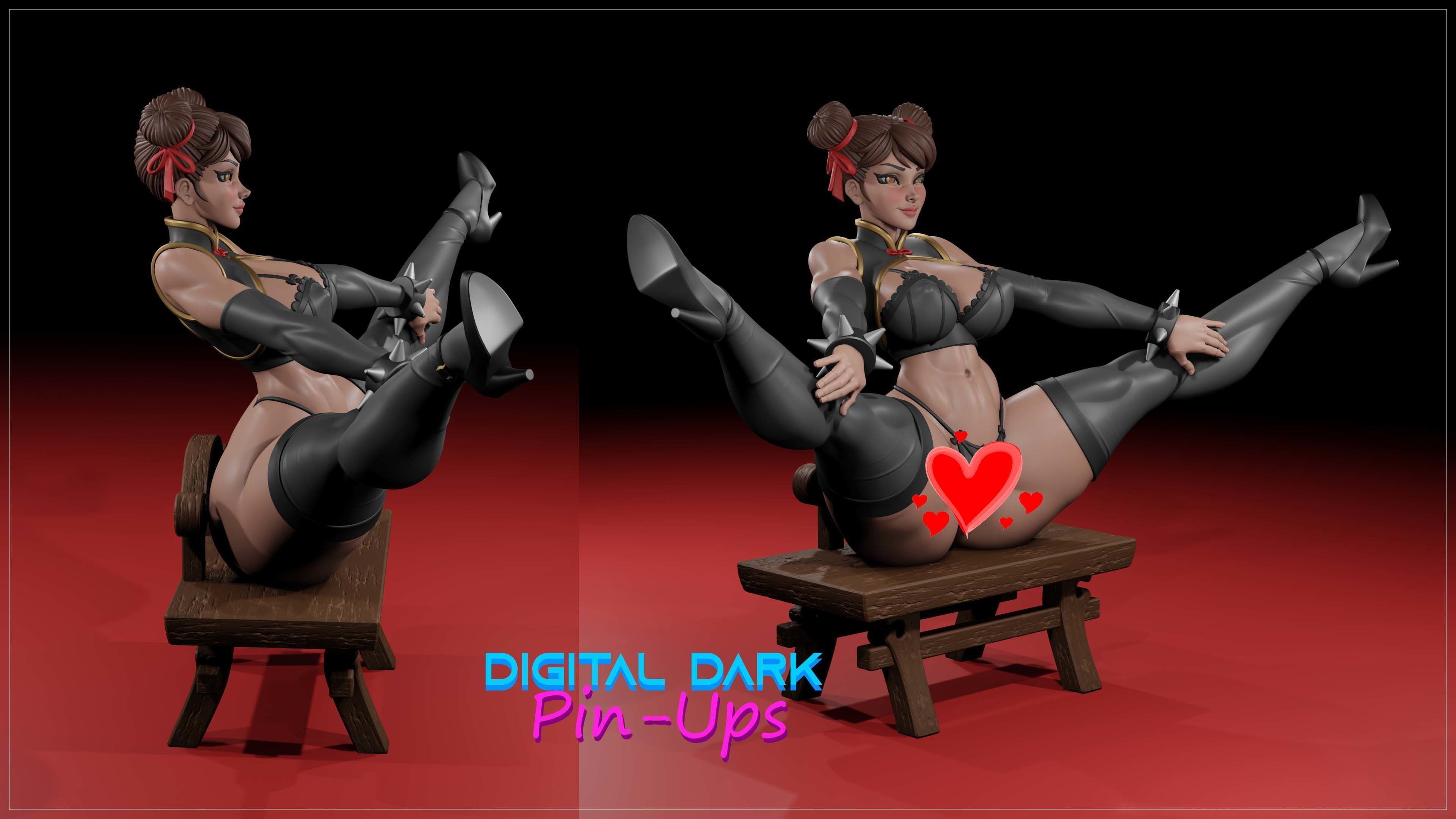 Chun Li with NSFW version and Miniatures 3D print model_11