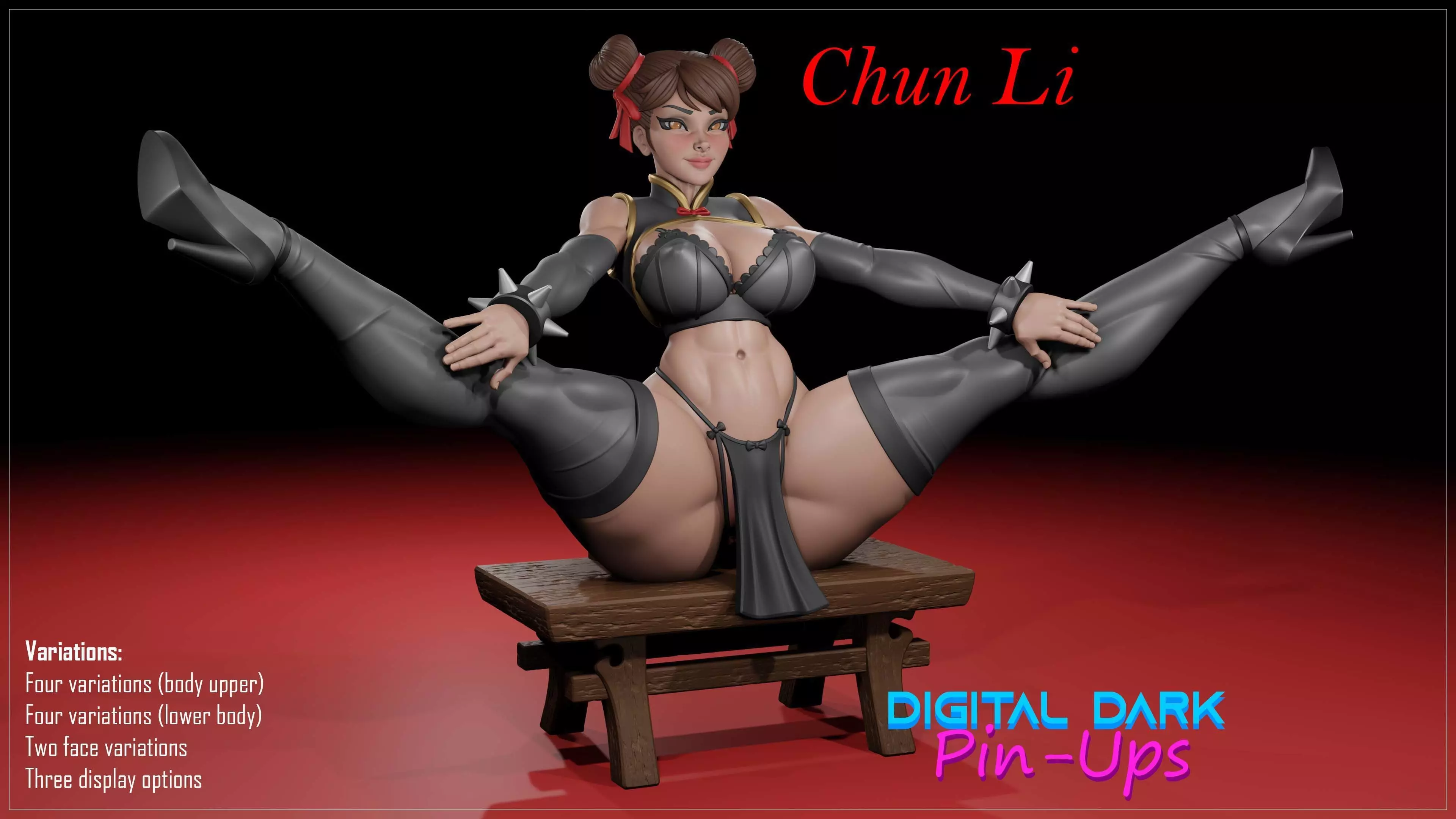 Chun Li with NSFW version and Miniatures 3D print model_0