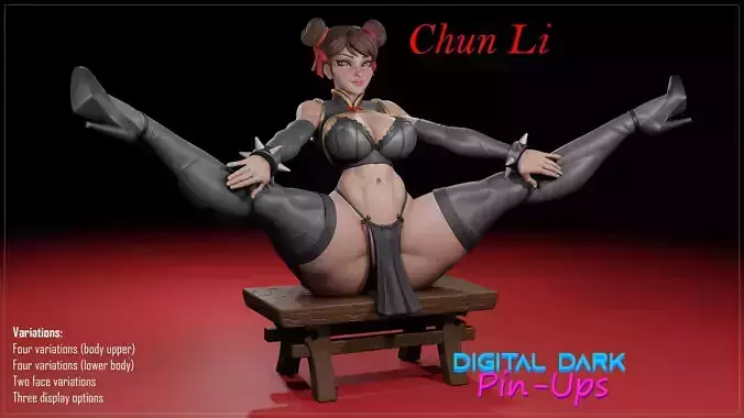 Chun Li with NSFW version and Miniatures 3D print model