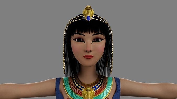 Semi-Realistic Egyptian Queen ISABEL Without Rig Low-poly 3D model