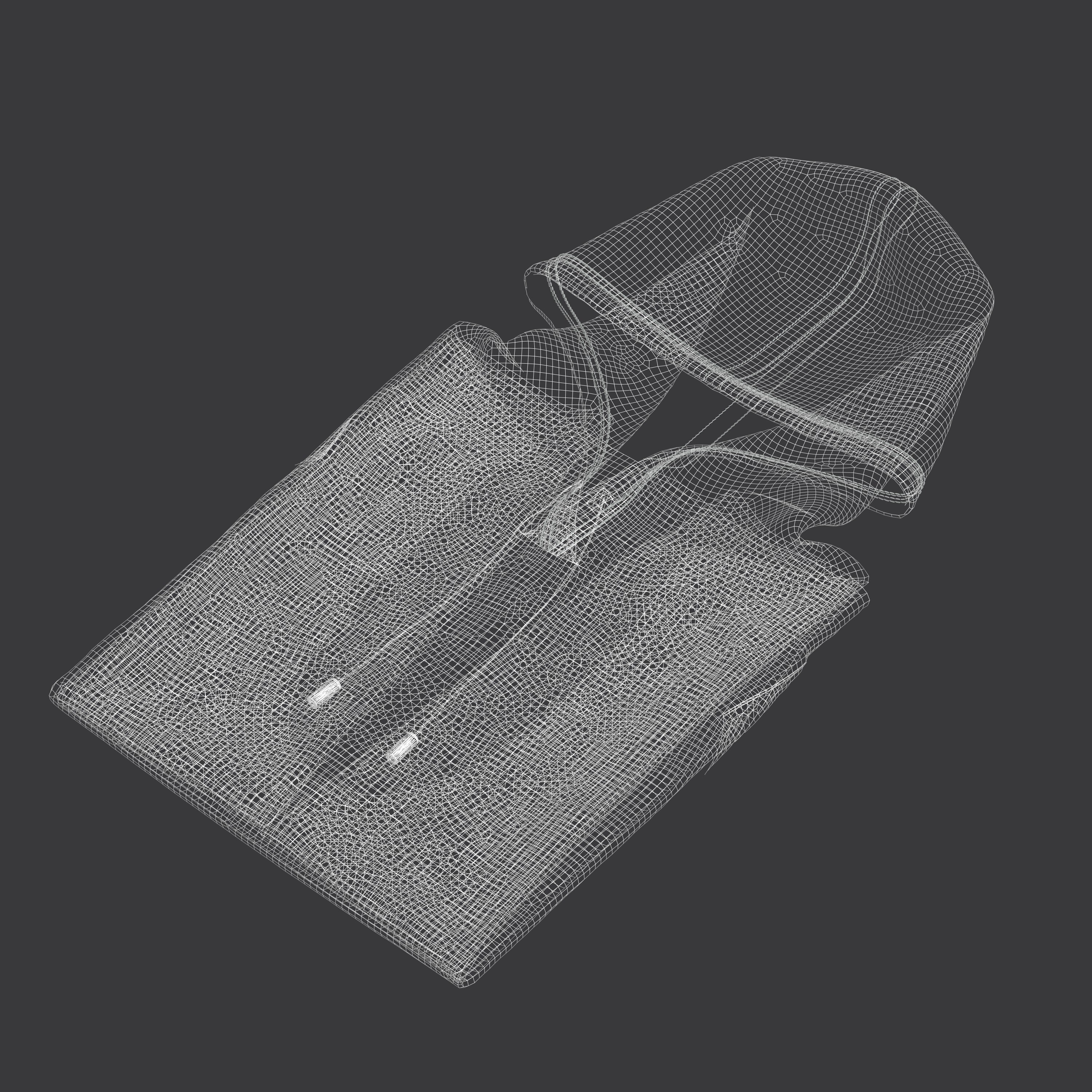 Folded hoodie 3D Model 3D model_3