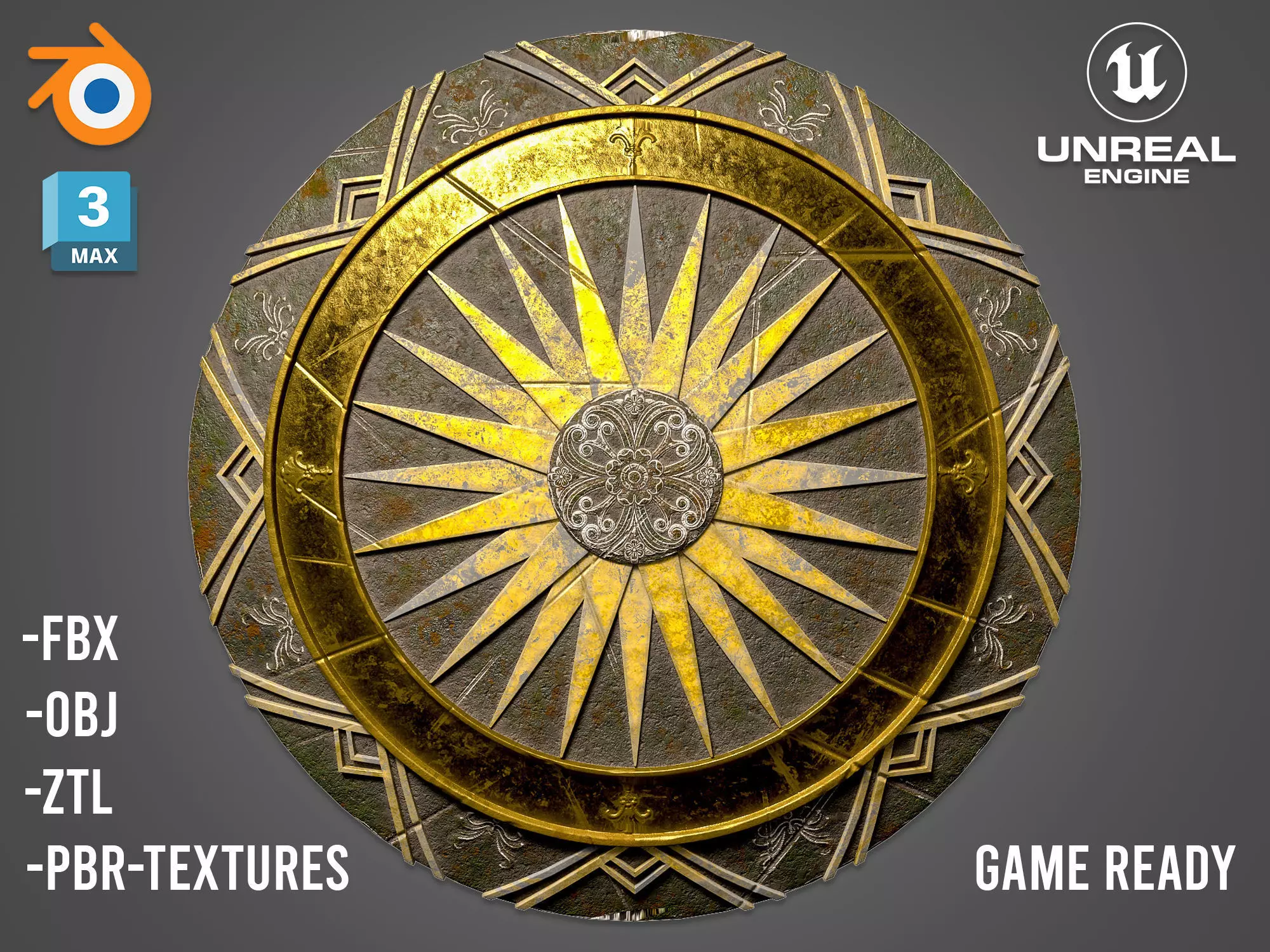 Godkiller Wonder Woman  Shield 03- Low-poly 3d model Low-poly 3D model_0