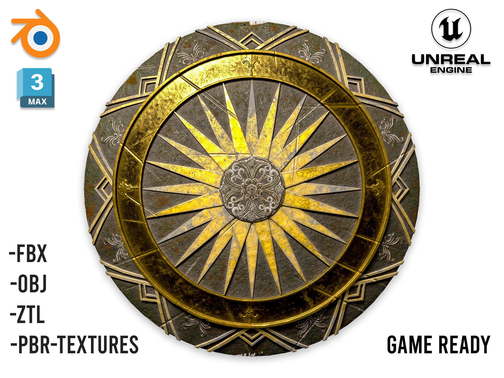 Godkiller Wonder Woman  Shield 03- Low-poly 3d model Low-poly 3D model_14