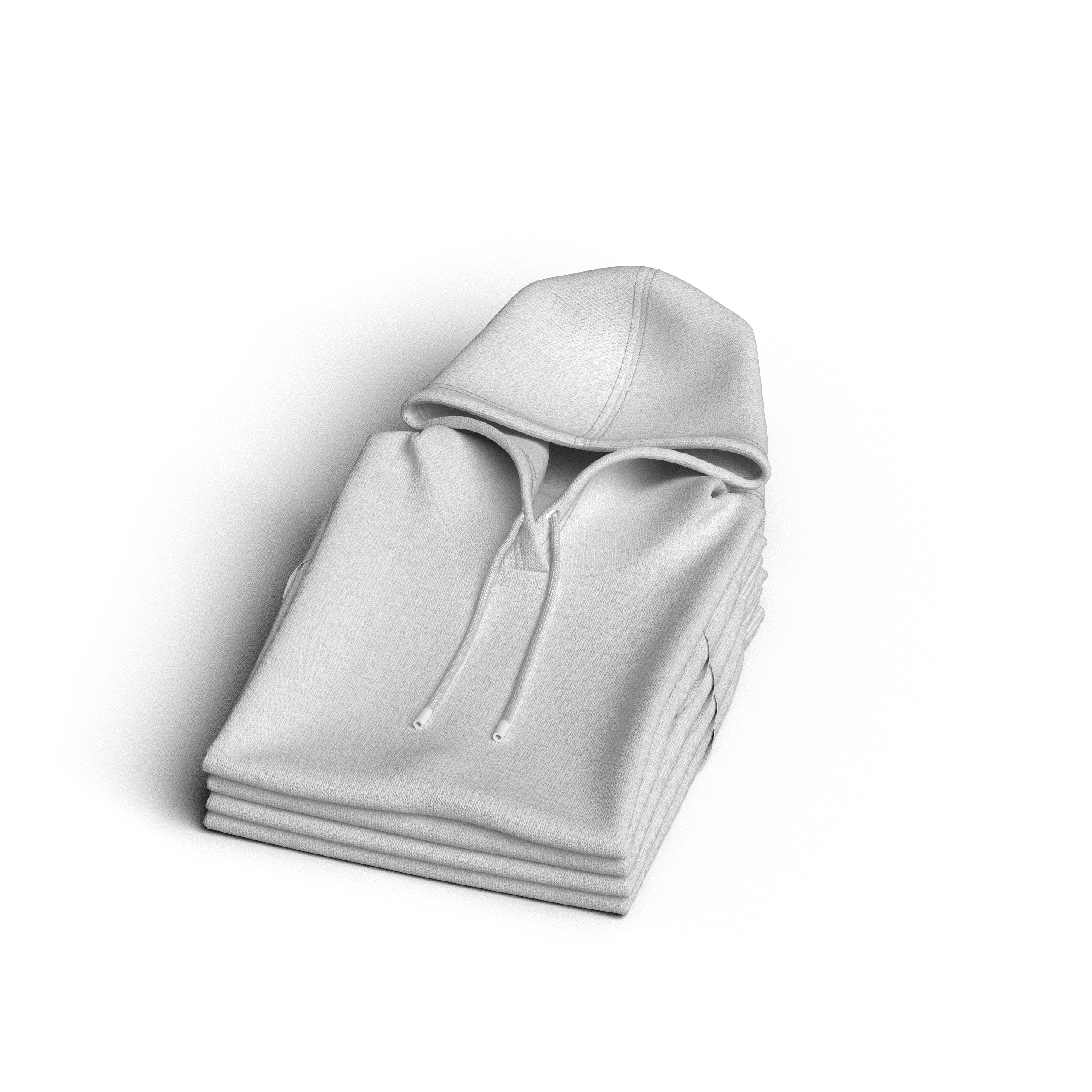 Folded 4 Pile Hoodie 3D Model 3D model_5