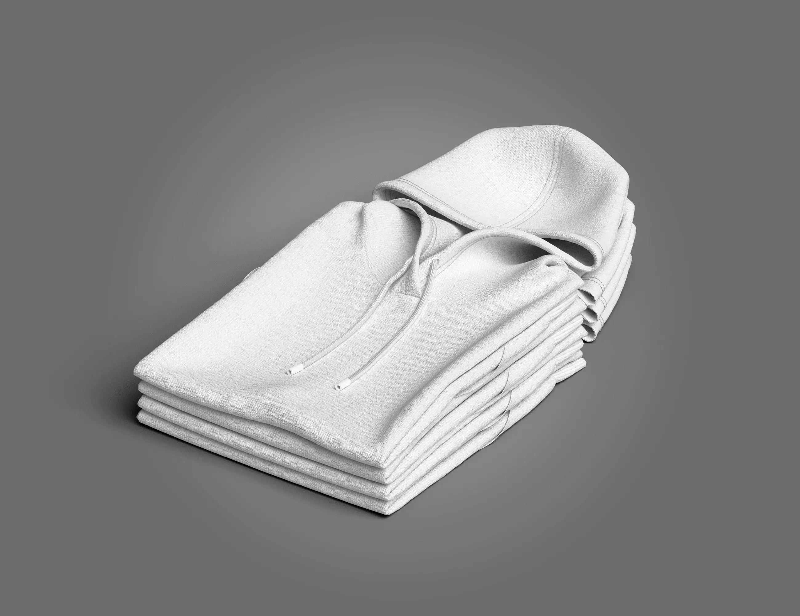 Folded 4 Pile Hoodie 3D Model 3D model_0