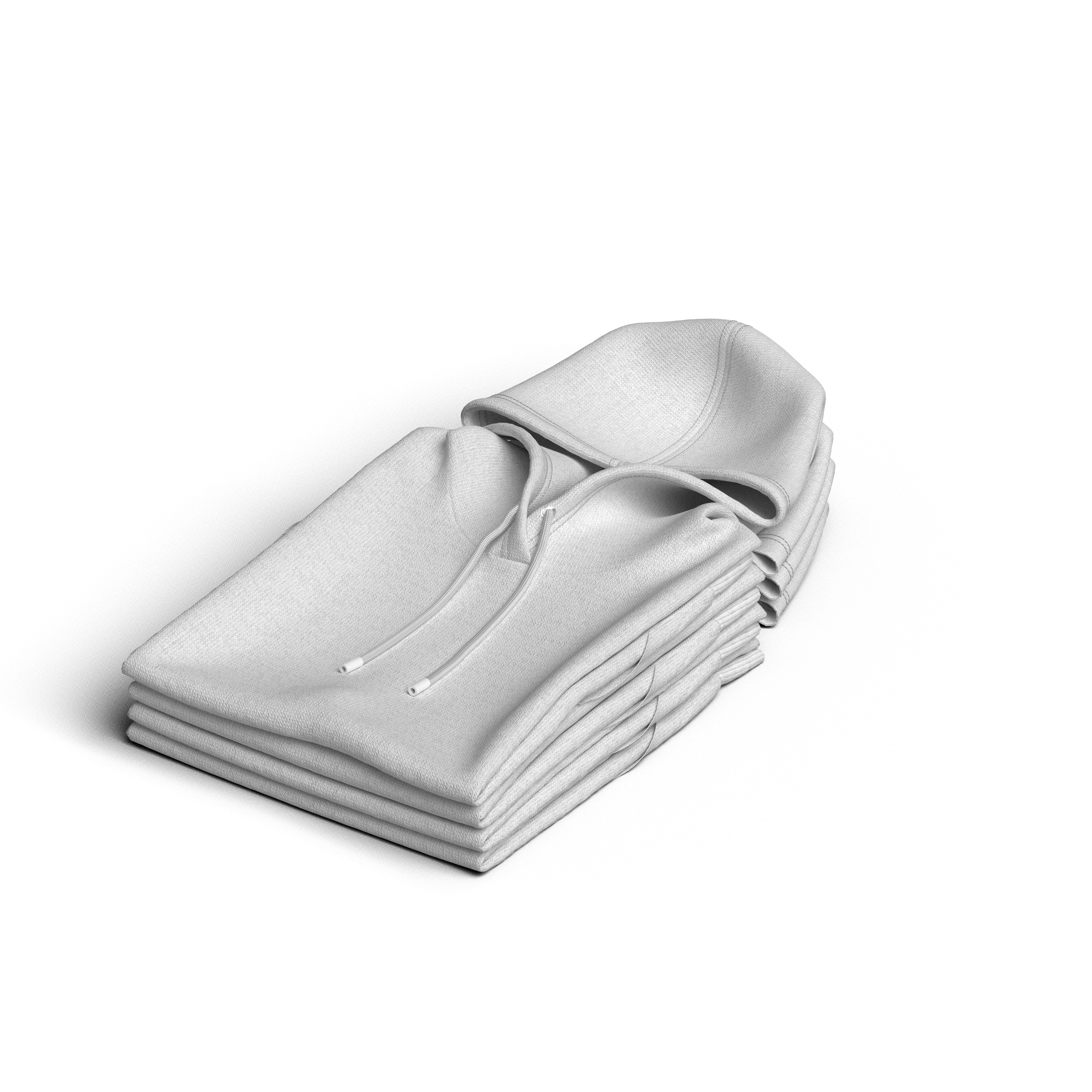 Folded 4 Pile Hoodie 3D Model 3D model_7