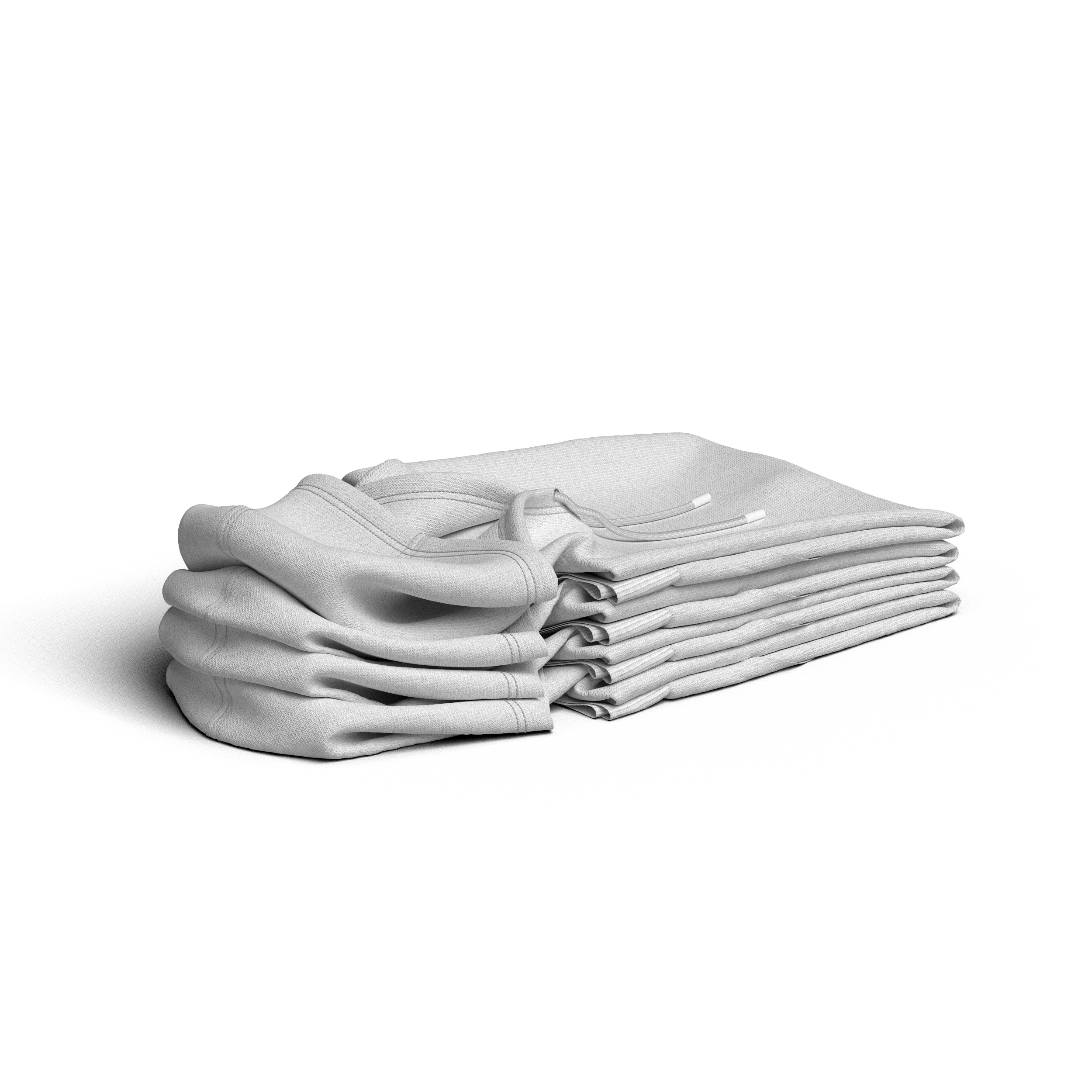 Folded 4 Pile Hoodie 3D Model 3D model_4