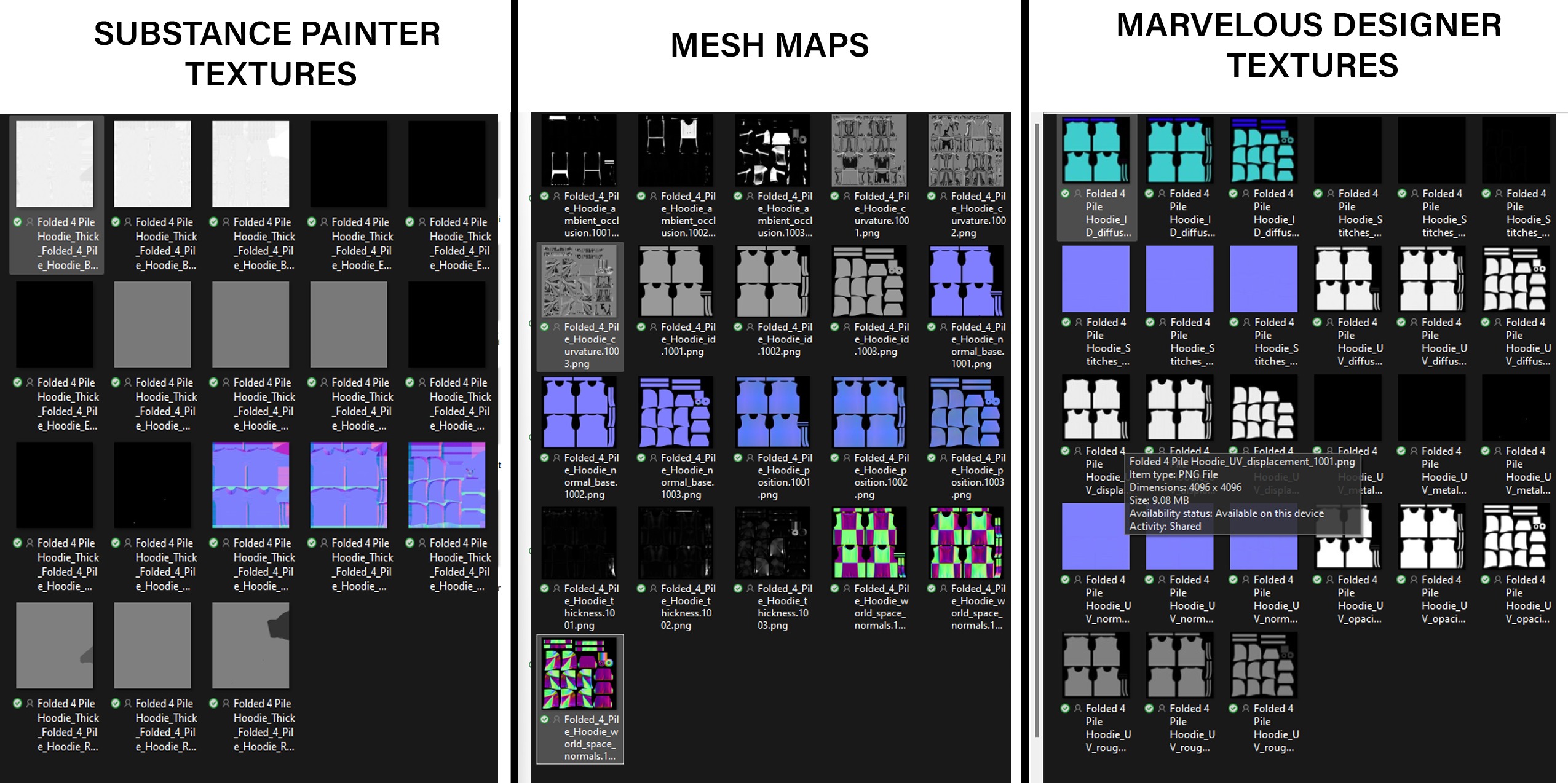 Folded 4 Pile Hoodie 3D Model 3D model_2