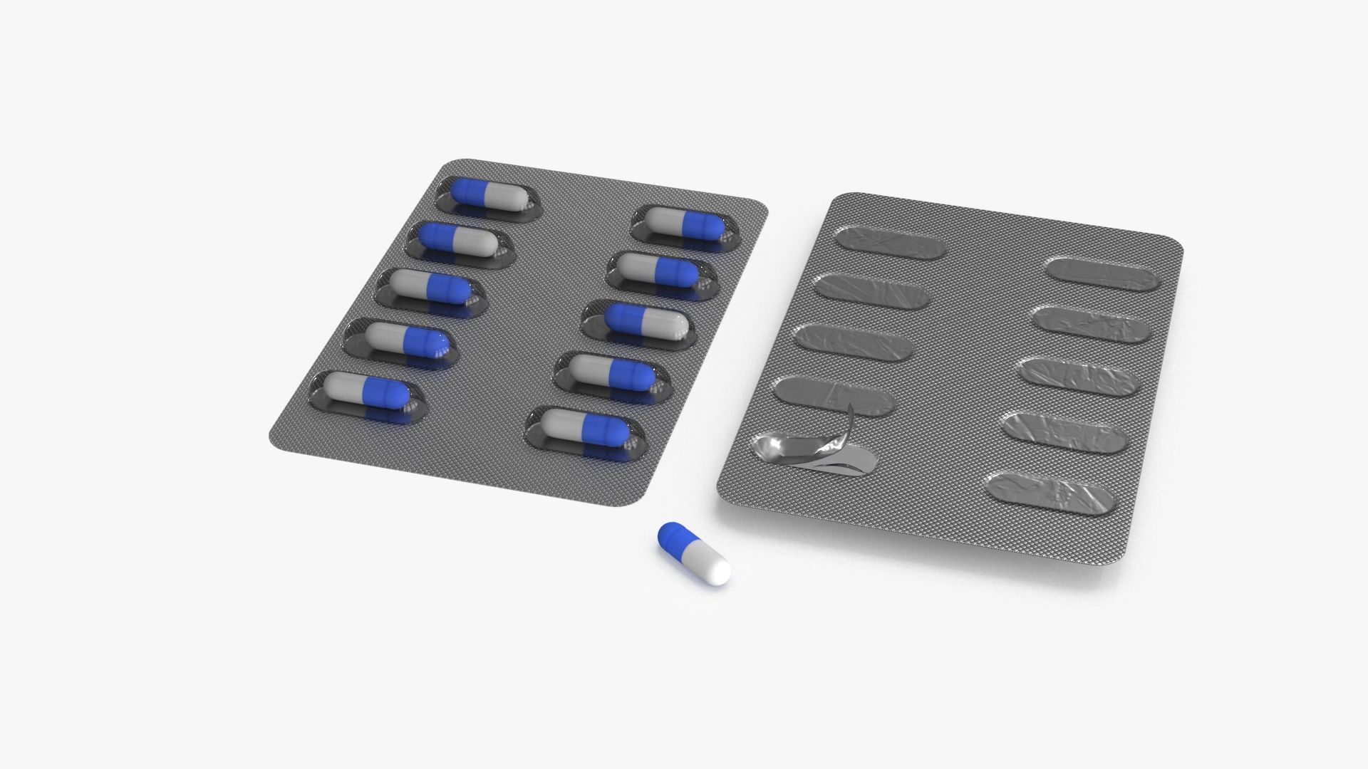 Pill Blister v2 Low-poly 3D model_2