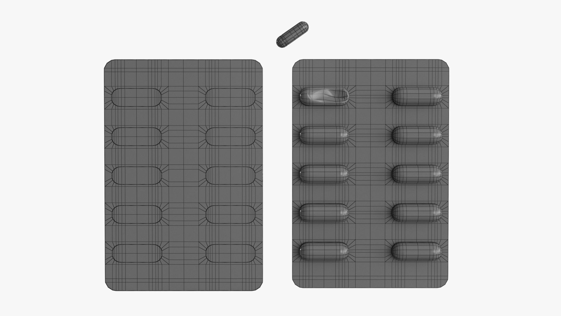 Pill Blister v2 Low-poly 3D model_13