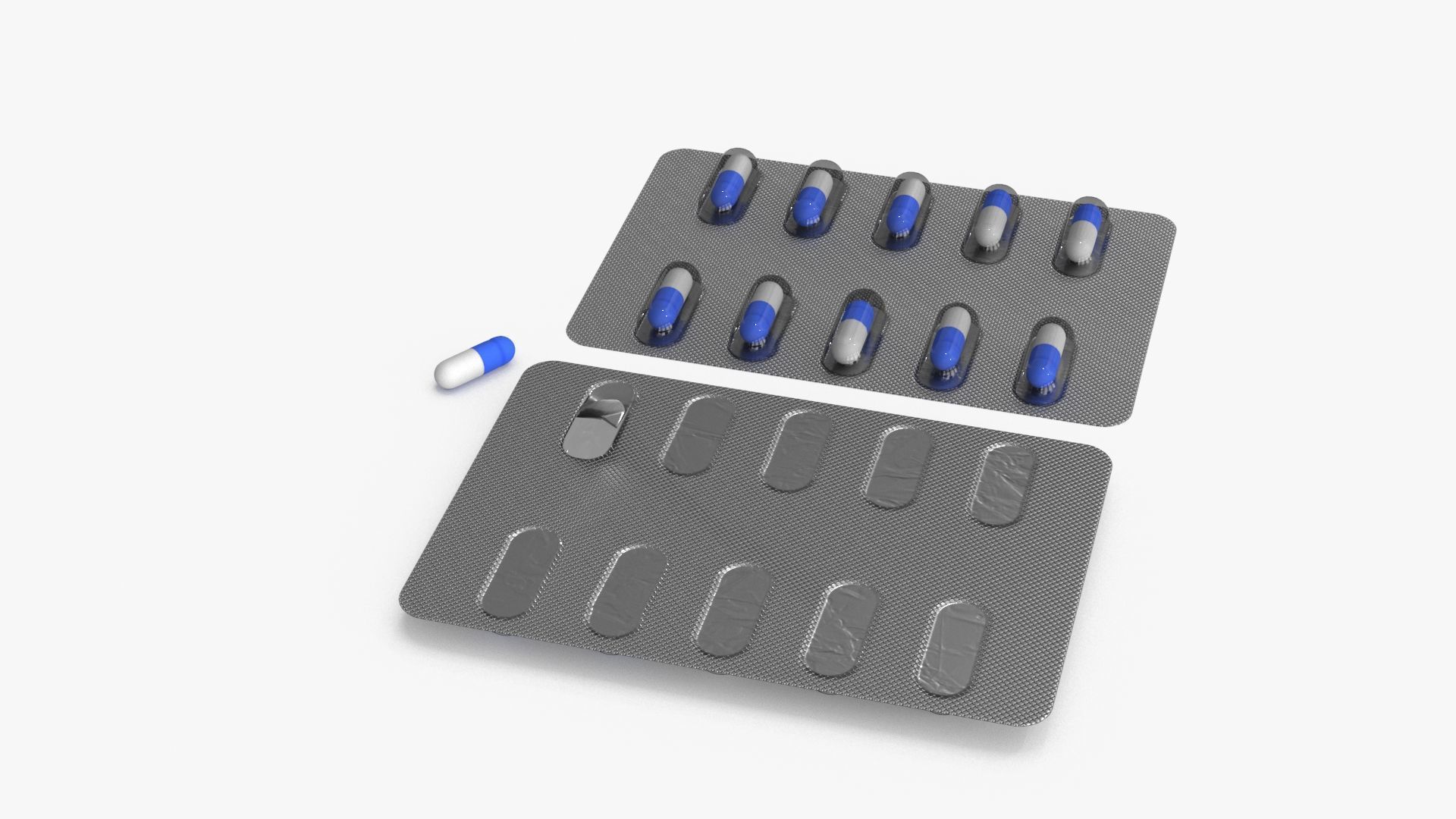 Pill Blister v2 Low-poly 3D model_11