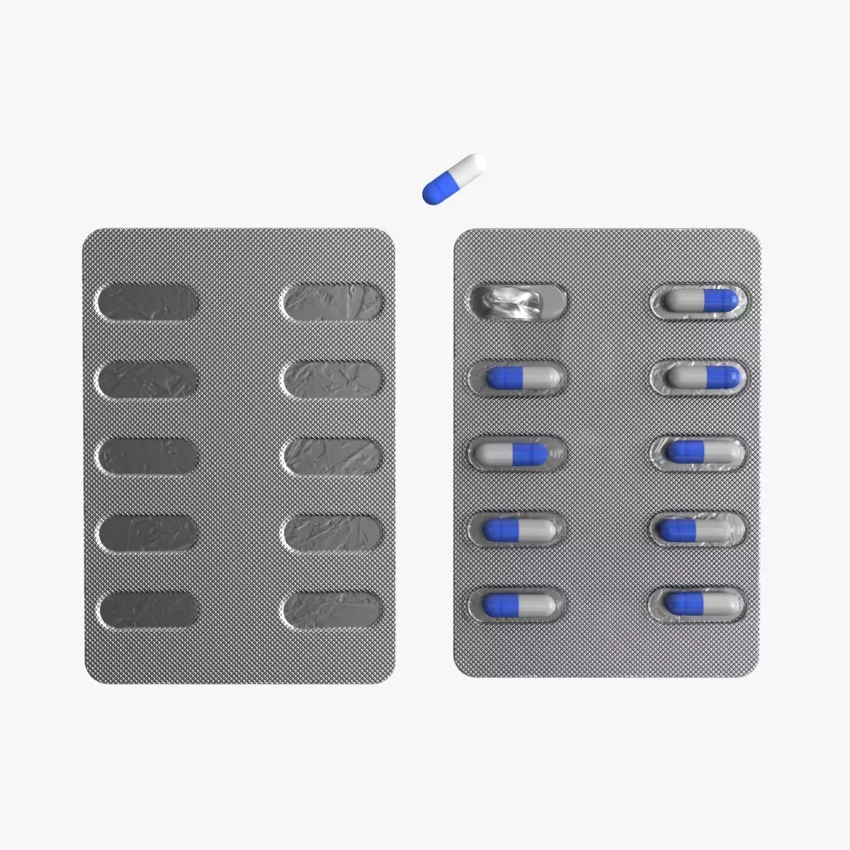 Pill Blister v2 Low-poly 3D model_0