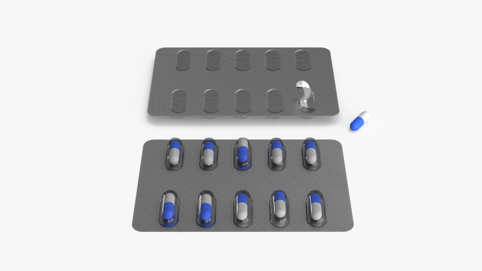 Pill Blister v2 Low-poly 3D model_7