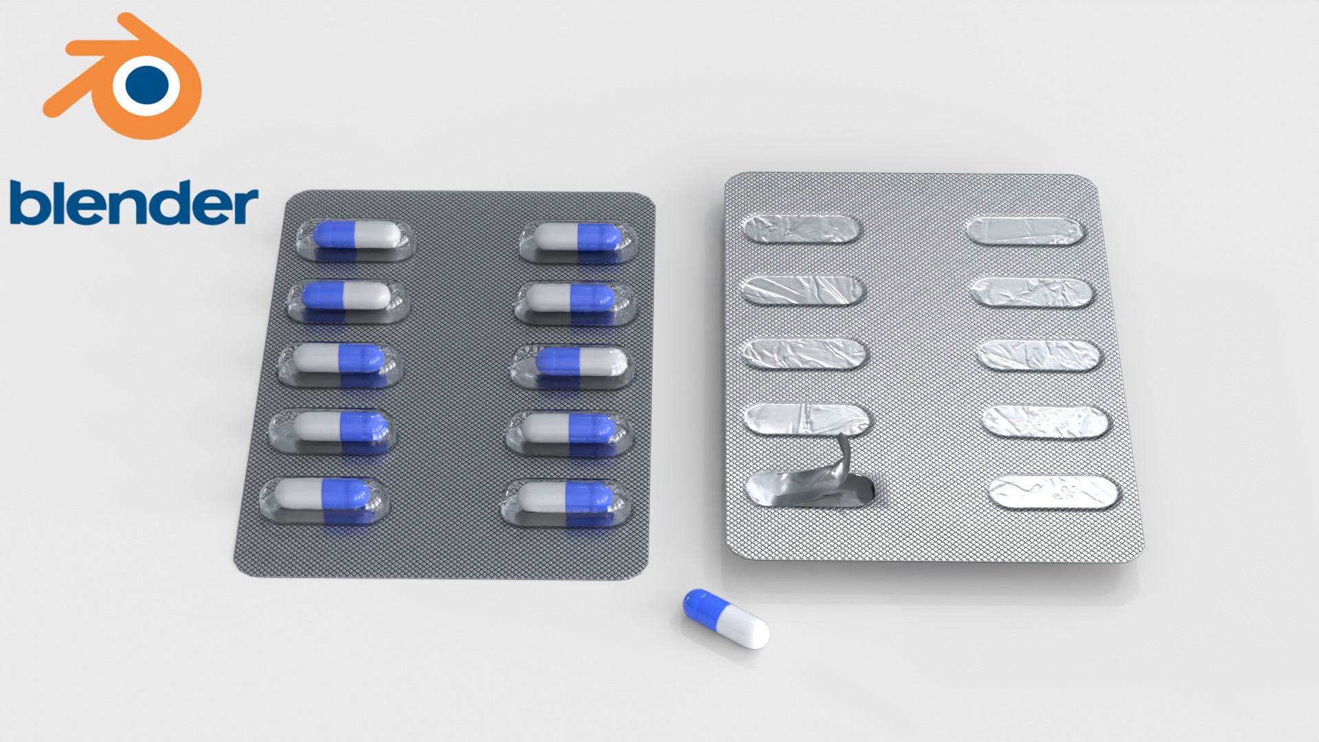 Pill Blister v2 Low-poly 3D model_5