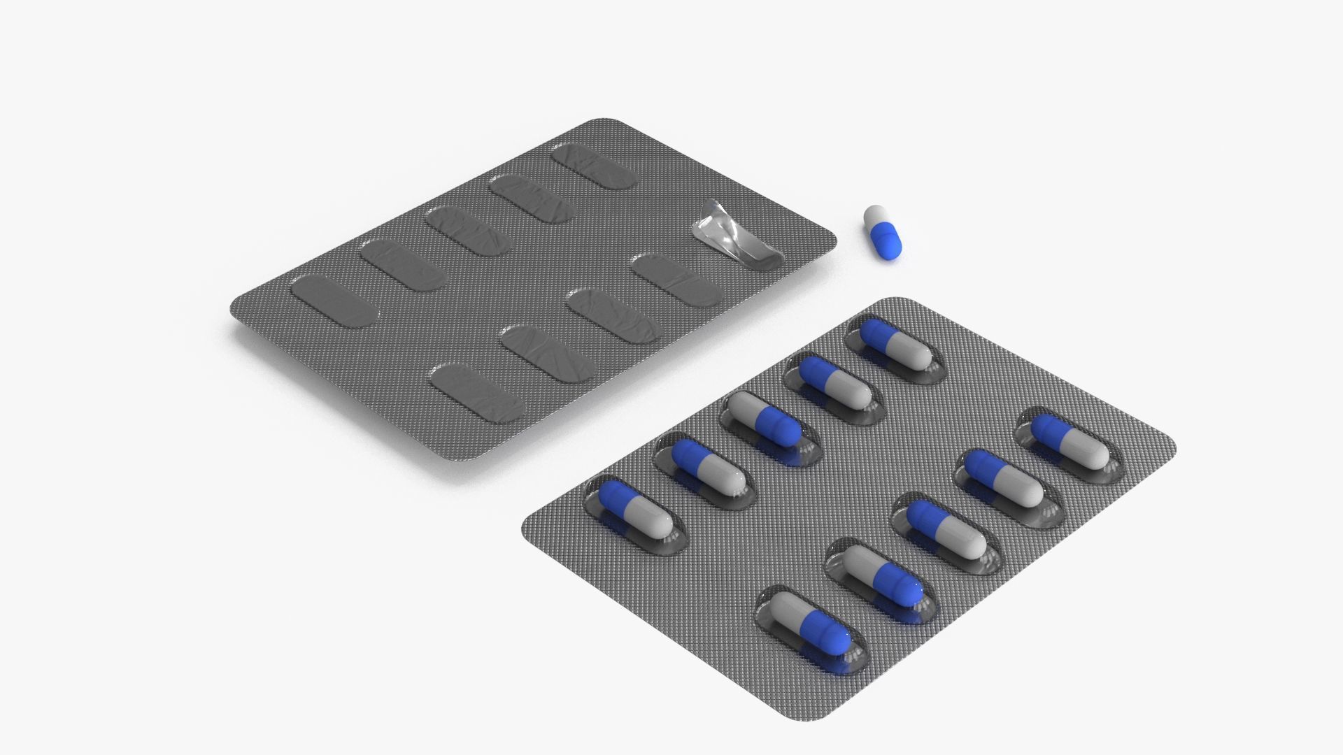 Pill Blister v2 Low-poly 3D model_8