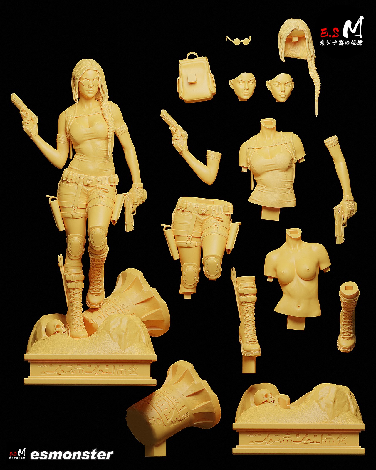 LARA TREASURE HUNTER CHARACTER BY ESM 3D print model_29
