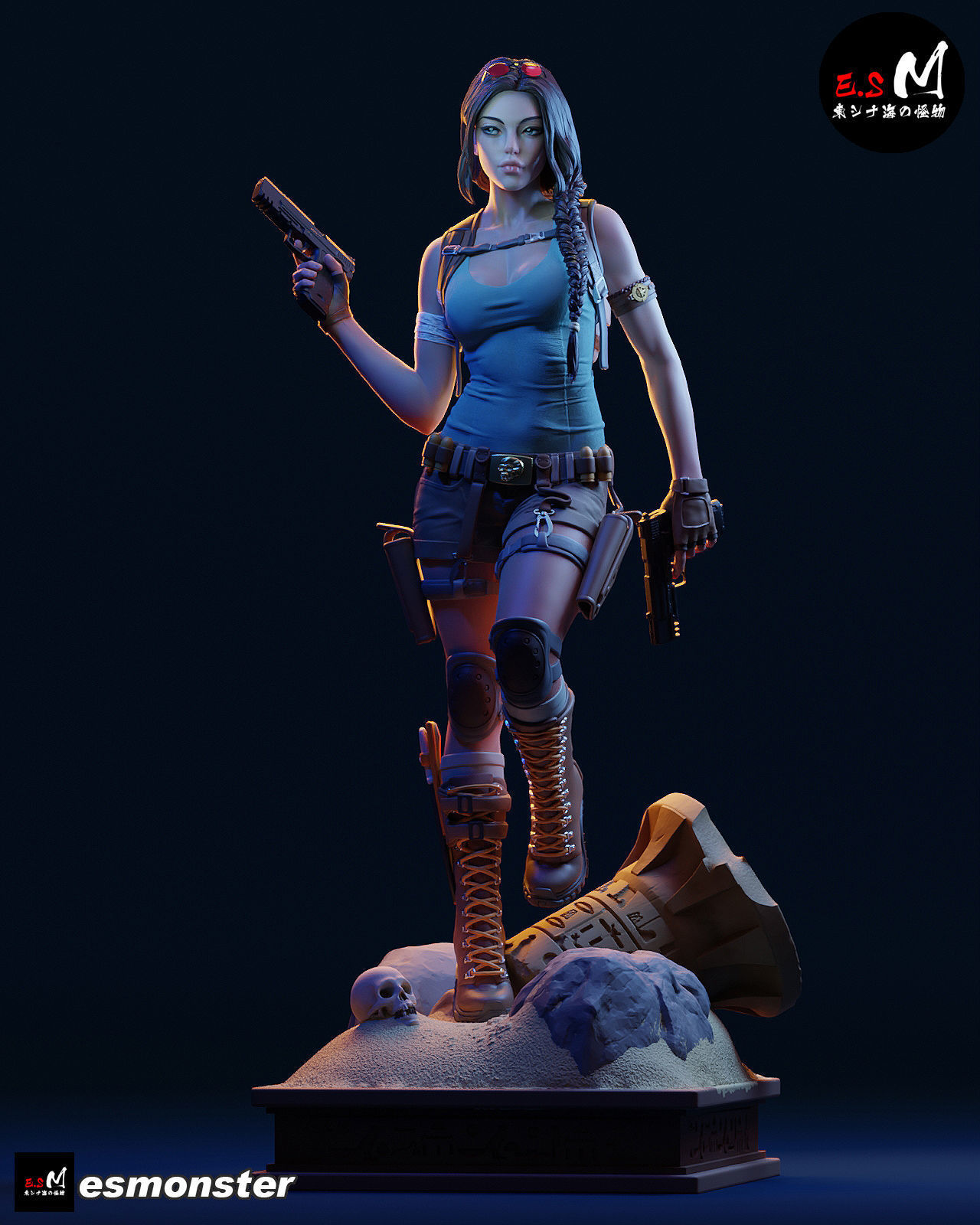 LARA TREASURE HUNTER CHARACTER BY ESM 3D print model_20