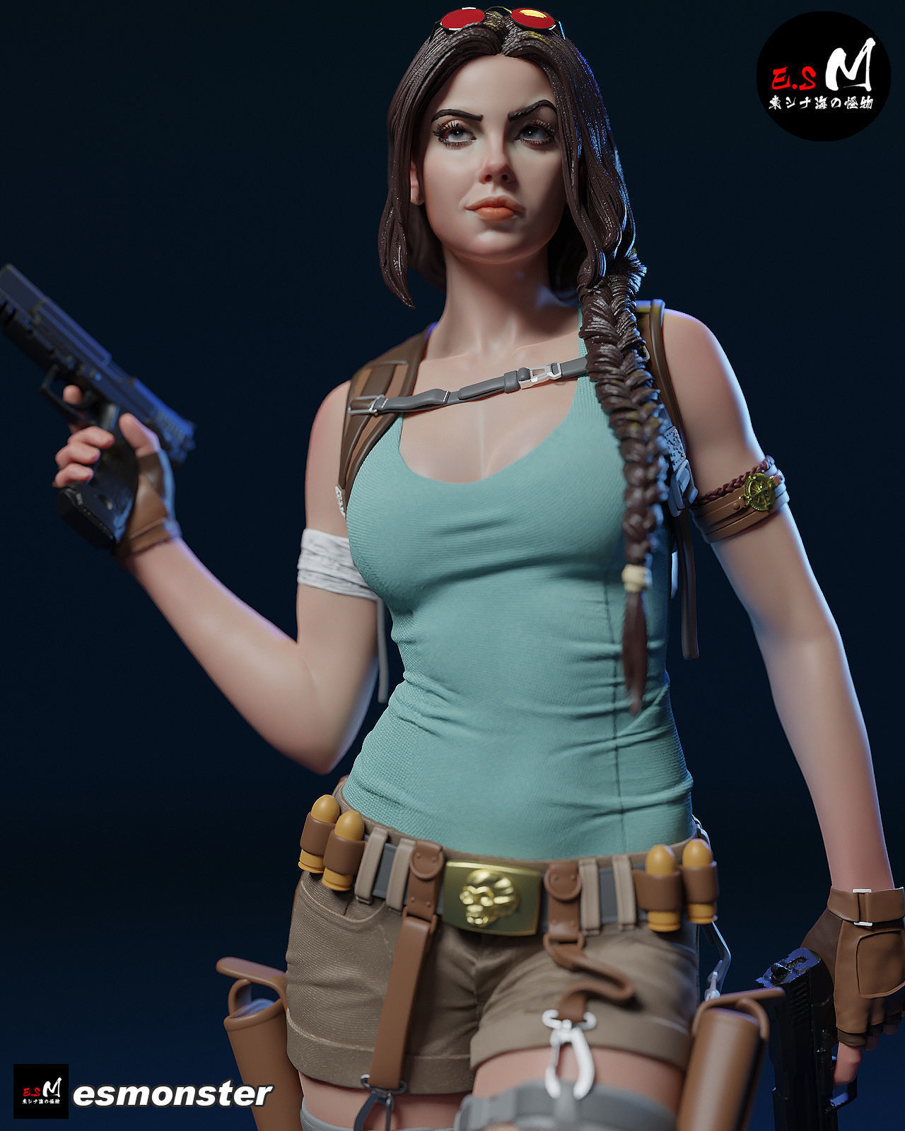 LARA TREASURE HUNTER CHARACTER BY ESM 3D print model_13