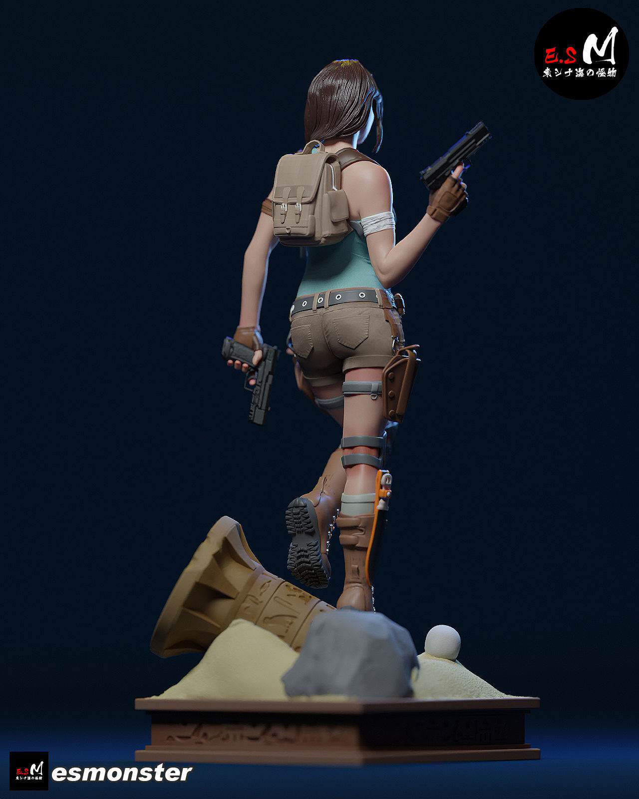 LARA TREASURE HUNTER CHARACTER BY ESM 3D print model_4