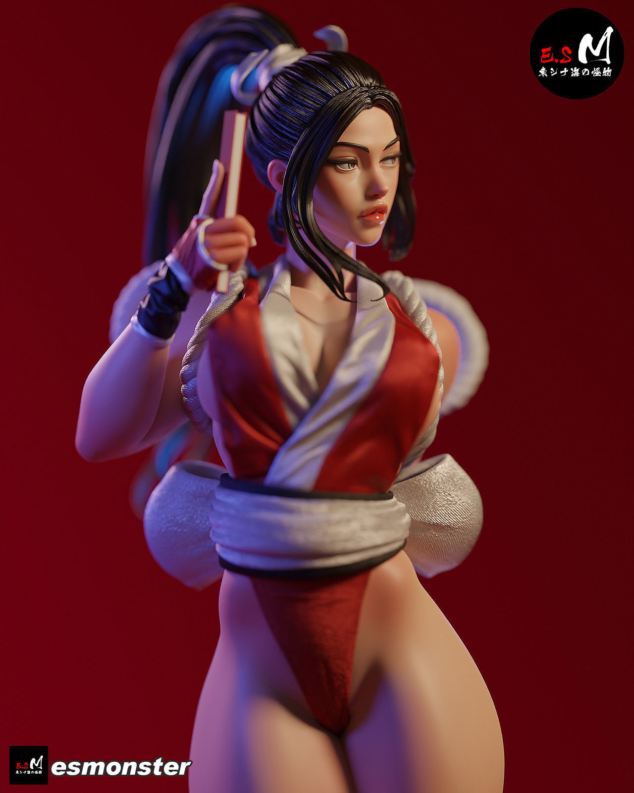 MAI SHIRANUI SEXY GIRL KOF GAME ANIME CHARACTER BY ESM 3D print model_8